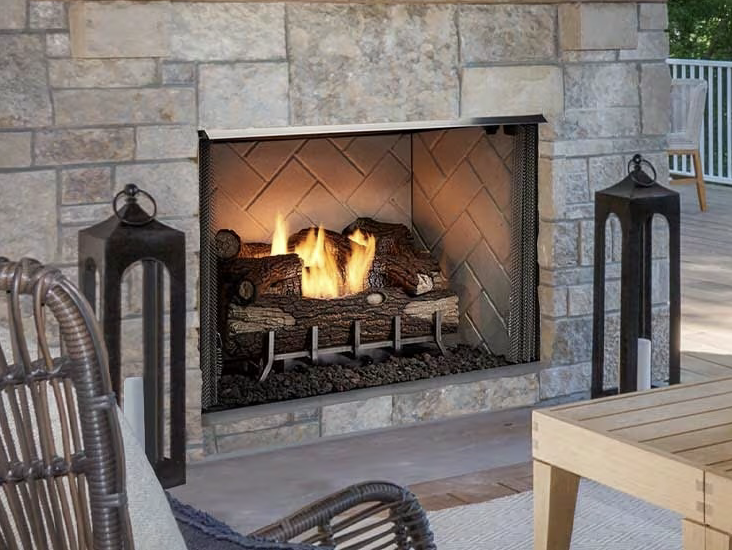 Gas insert in an existing brick fireplace